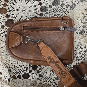 Wrangler Brown Leather Crossbody Bag